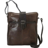 Piel Vintage Leather Slim Tablet Shoulder Bag - Luggage Base